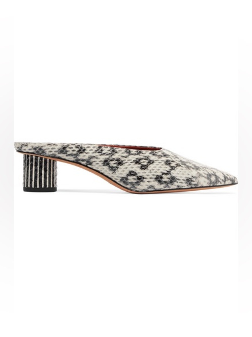 DIANE VON FURSTENBERG
$350 NORI LEATHER MULES Snake Print